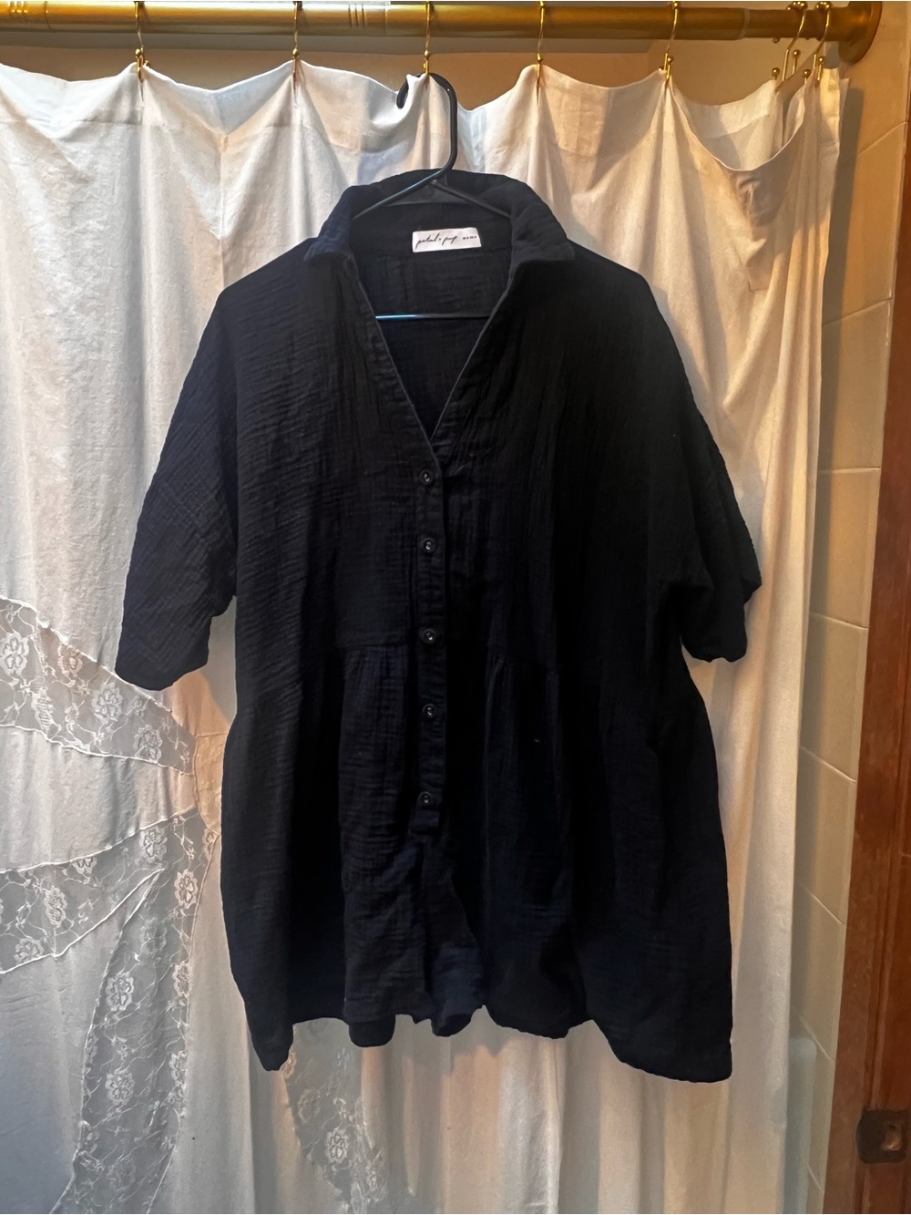 Petal & Pup Black Button-Front Jumpsuit Romper